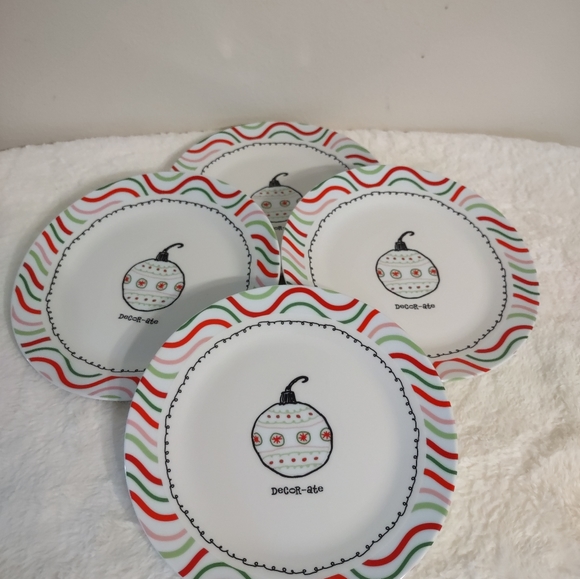 4 Dessert Plates "8" Decor-ate Porcelain by C.R.Gibson - Picture 9 of 9